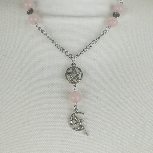 Hand Crafted Jewelry - Rose Quartz fairy necklace